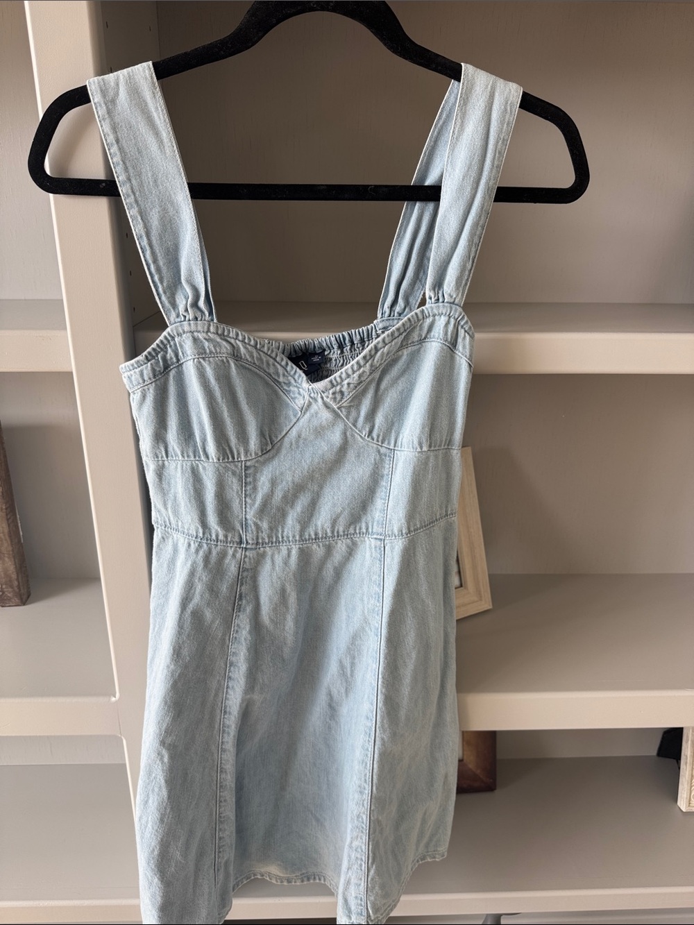 GAP Light Blue Denim Mini Dress with Wide Straps